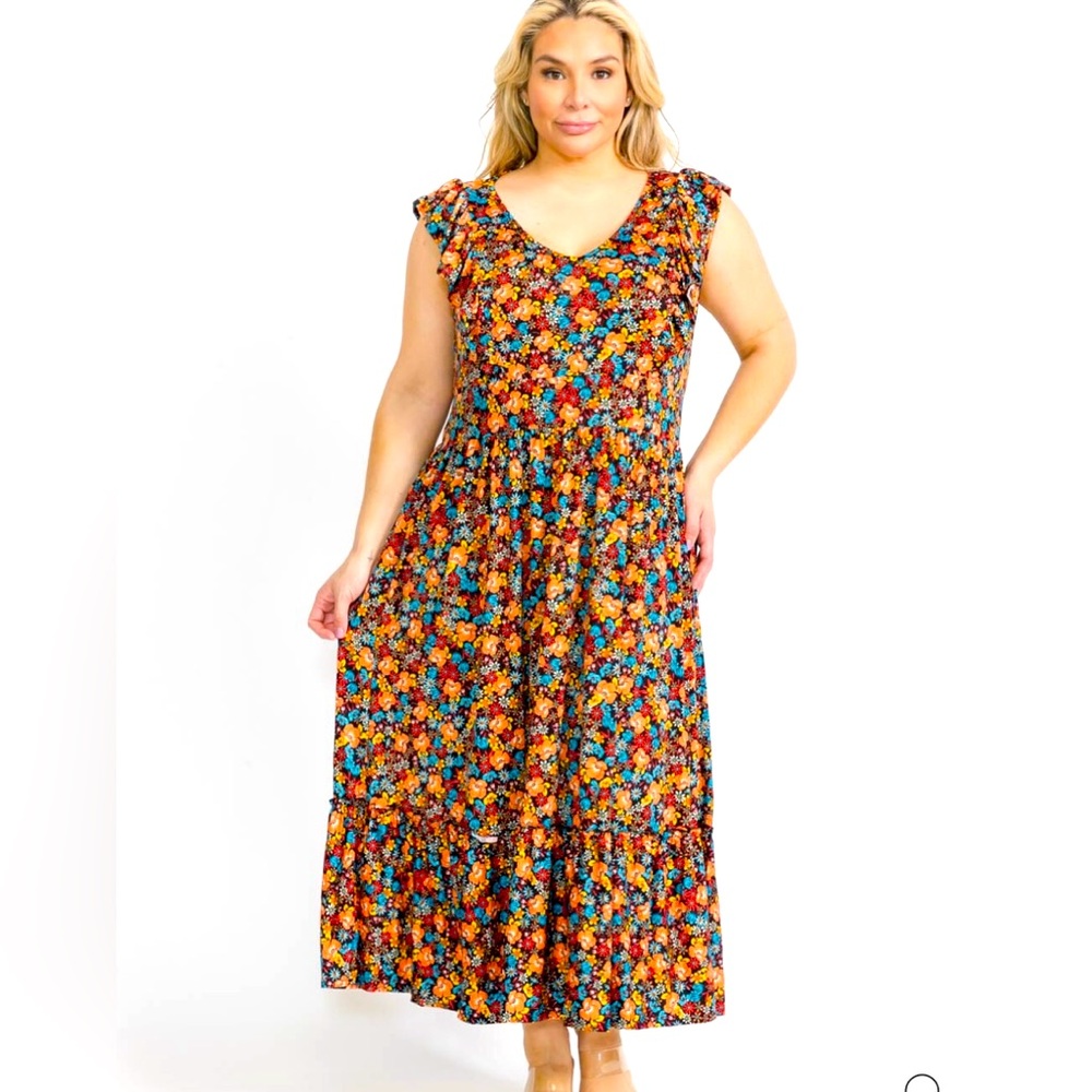 Flutter Sleeve Maxi Dress